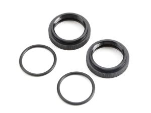 Team Losi Racing Shock Adjuster Nut w/O-ring, AL, Blk(2):5B,5T,MINI