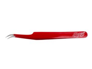 Excel Slant Point Fine Point Tweezers, Red (Carded)