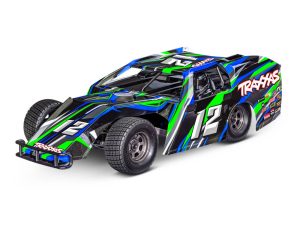 Traxxas Slash Modified BL-2S 1:10 2WD RTR Dirt Oval Racer, Green (+ TQ 2-ch, BL-2S, 3300kV, 2S LiPo, USB-C Charger)