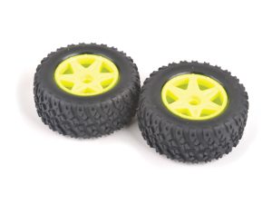 Core RC Spider Rear Tyre & Wheel Set - Yellow