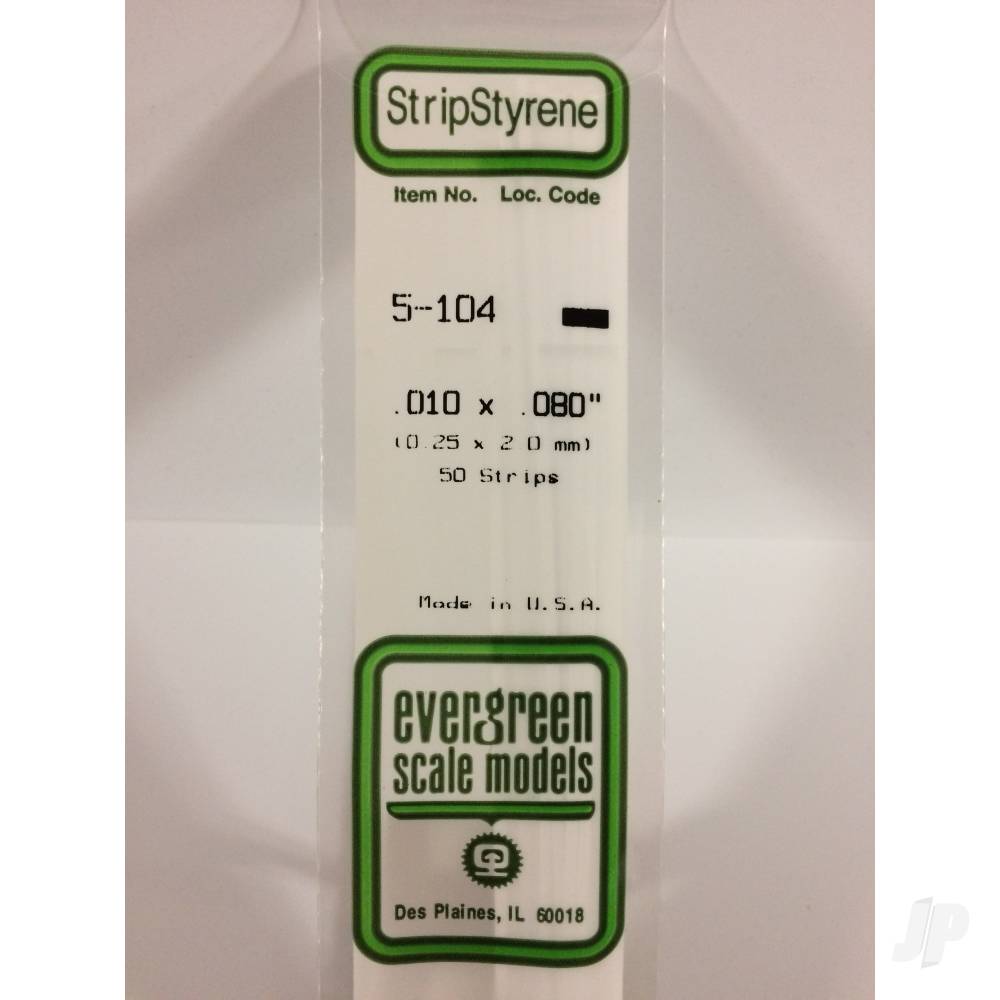 Evergreen Strip, 350 x 0.3 x 2.0mm (14 x .010 x .080in) (50 per pack) - Image 2