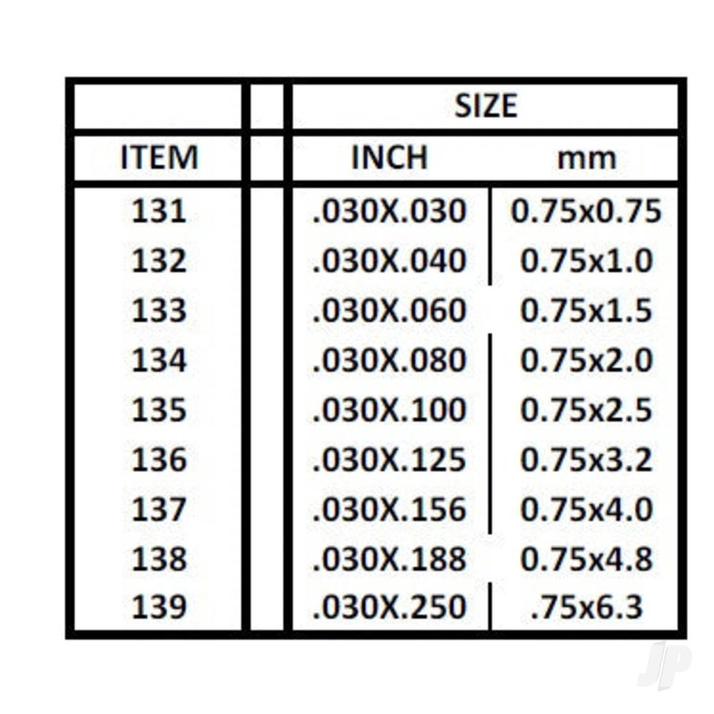 Evergreen Strip, 350 x 0.8 x 2.0mm (14 x .030 x .080in) (10 per pack) - Image 5
