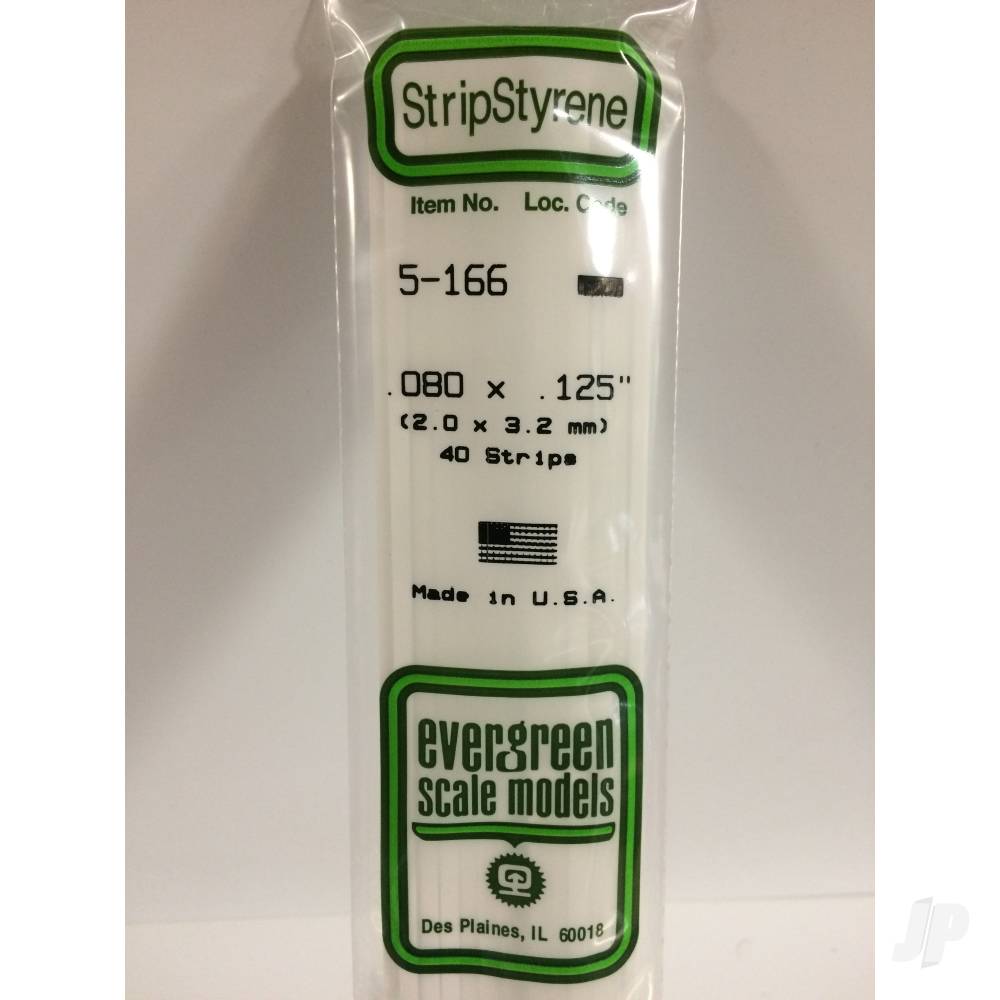 Evergreen Strip, 350 x 2.0 x 3.2mm (14 x .080 x .125in) (40 per pack) - Image 2