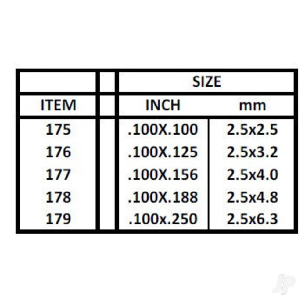 Evergreen Strip, 350 x 2.5 x 2.5mm (14 x .100 x .100in) (8 per pack) - Image 6