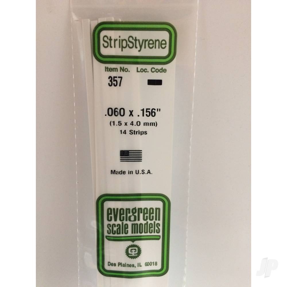 Evergreen Strip, 600 x 1.5 x 4.0mm (24 x .060 x .156in) (14 per pack) - Image 2