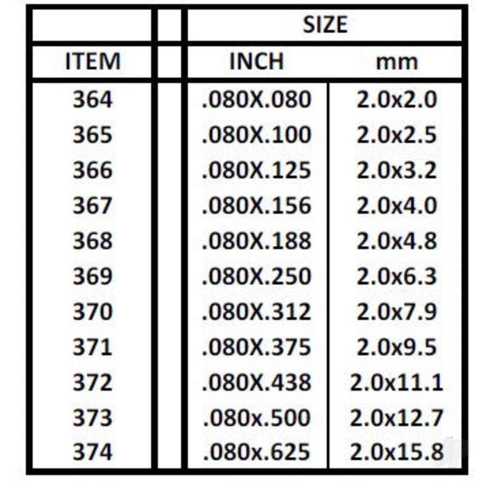 Evergreen Strip, 600 x 2.0 x 7.9mm (24 x .080 x .312in) (9 per pack) - Image 4