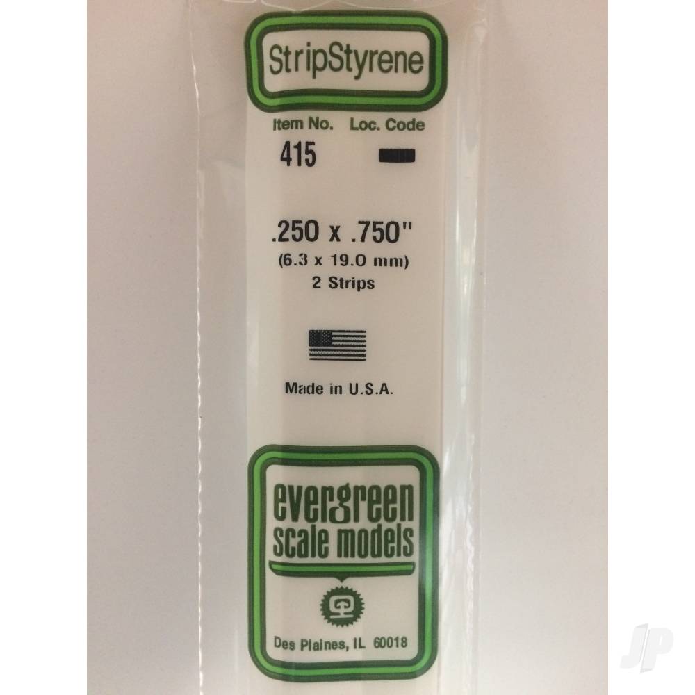 Evergreen Strip, 600 x 6.3 x 19.0mm (24 x .250 x .250in) (2 per pack) - Image 2