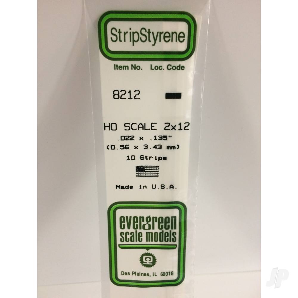 Evergreen Strip HO-Scale, (2x2), 350 x 0.6 x 3.4mm (14 x .022 x .135in) (10 per pack) - Image 2