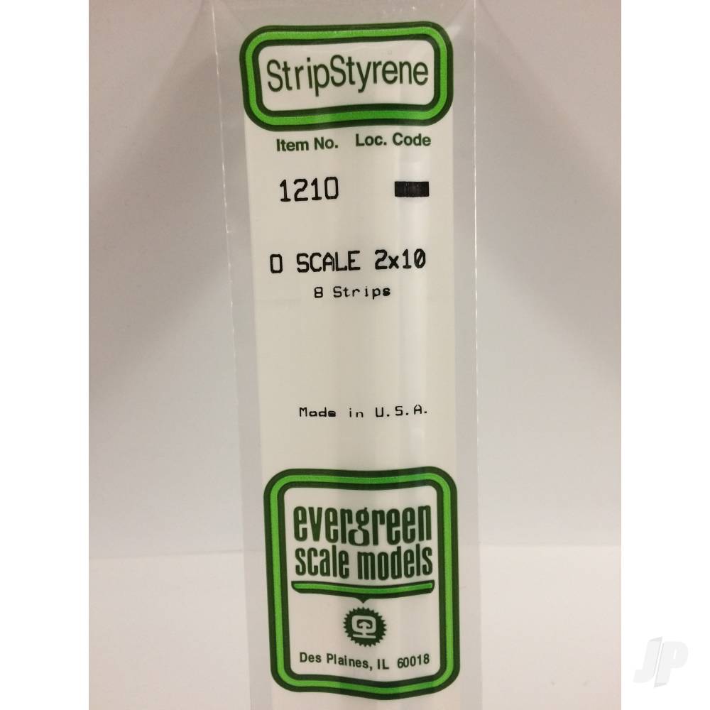 Evergreen Strip O-Scale, (2x10), 350 x 1.0 x 5.3mm (14 x .040 x .208in) (8 per pack) - Image 2