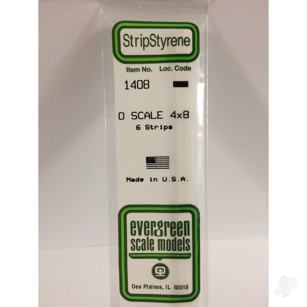 Evergreen Strip O-Scale, (4x8), 350 x 2.0 x 4.2mm (14 x .080 x .166in) (6 per pack) - Image 2