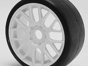 SWEEP 1/8TH GT R2 PRO COMPOUND SLICK GLUED 40DEG/WHITE WHEEL