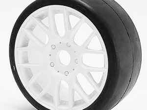 SWEEP 1/8TH GT R2 PRO COMPOUND SLICK GLUED 55DEG/WHITE WHEEL