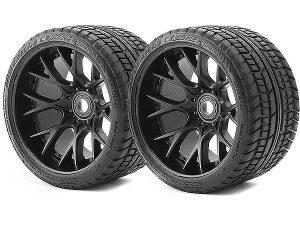 SWEEP ROAD CRUSHER BELTED TYRE BLACK 17MM WHEELS 1/2" OFFSET