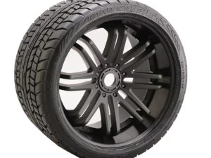 SWEEP ROAD CRUSHER BELTED TYRE ON BLACK 17MM WHEELS 1/4 OFFSET