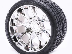 SWEEP ROAD CRUSHER BELTED TYRE SILVER 17MM WHEELS 1/2" OFFSET