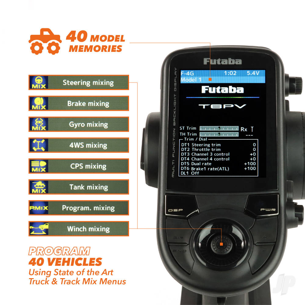 Futaba T6PV 6-Channel Surface Radio with R304SB-E Rx - Image 4