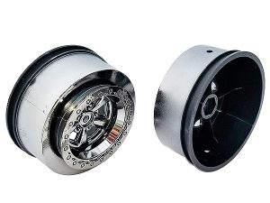 TEAM ASSOCIATED DR10 DRAG REAR WHEELS BLACK CHROME