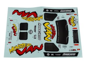 TEAM ASSOCIATED MT12 MONSTER VAN DECAL SHEET