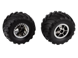 TEAM ASSOCIATED MT12 WHEELS / TYRES CHROME (PR)