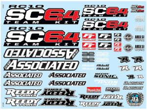 TEAM ASSOCIATED RC10SC6.4 DECAL SHEET