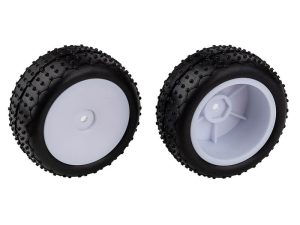 TEAM ASSOCIATED REFLEX 14 WIDE MINI PIN TYRES - MOUNTED WHITE WHEELS