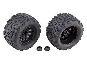 TEAM ASSOCIATED RIVAL MT10 BLK METHOD WHEELS/TYRES MOUNTED