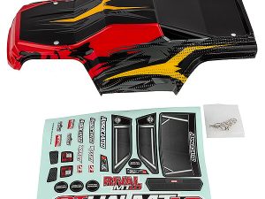 TEAM ASSOCIATED RIVAL MT10 V2 PAINTED BODYSHELL RED/YELLOW