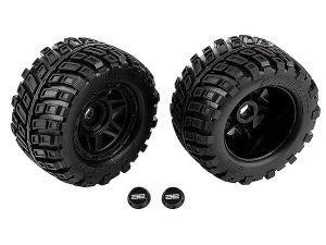 TEAM ASSOCIATED RIVAL MT8 TYRES AND WHEELS, MOUNTED