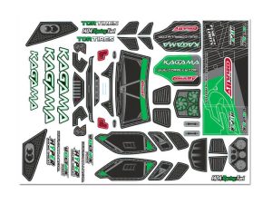 Corally TEAM CORALLY BODY DECAL SHEET KAGAMA GREEN - 1PC