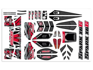 Corally TEAM CORALLY BODY DECAL SHEET SPARK XB6 RED 1PC