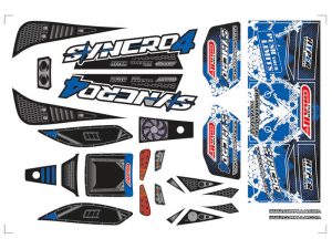 Corally TEAM CORALLY BODY DECAL SHEET SYNCRO 4 BLUE 1PC