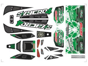 Corally TEAM CORALLY BODY DECAL SHEET SYNCRO 4 GREEN 1PC