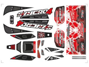 Corally TEAM CORALLY BODY DECAL SHEET SYNCRO 4 RED 1PC