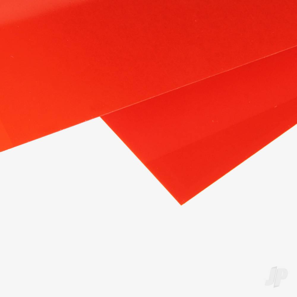 Evergreen Transparent Coloured Sheet, 150 x 300 x 0.3mm (6 x 12 x .010in), Red (2 per pack)