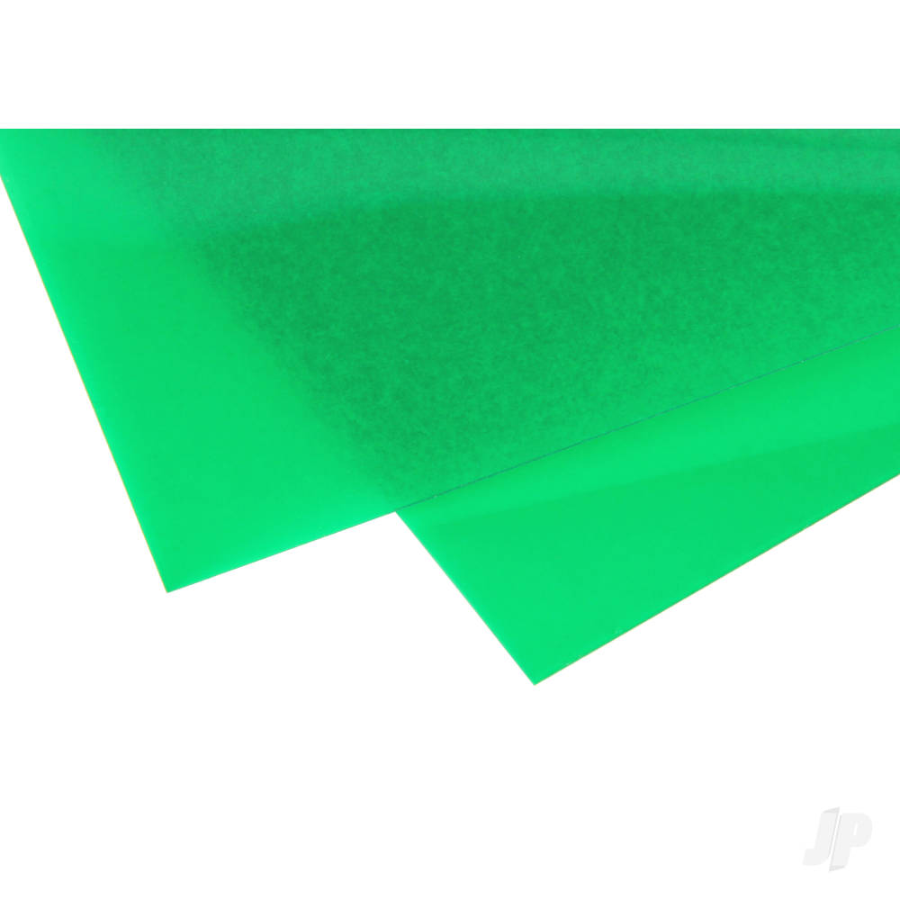 Evergreen Transparent Coloured Sheet, 150 x 300 x 0.3mm (6 x 12 x .010in), Green (2 per pack)