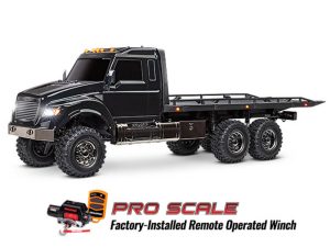Traxxas TRX-6 Ultimate RC Hauler 1:10 6X6 Electric Flatbed Truck with Pro Scale Winch, Black (+ TQi 4-ch, XL-5 HV, Titan 550)