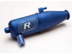 Traxxas Tuned pipe, Resonator, R.O.A.R. legal, Blue-anodised (Aluminium, single chamber) (fits Jato, N. Rustler, N. 4-Tec, with TRX Racing Engines)