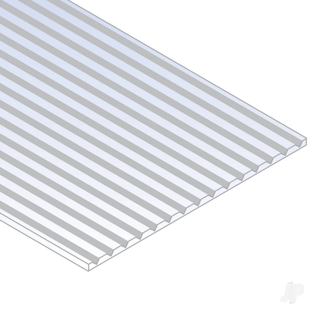 Evergreen V-Groove Siding Sheet, 150 x 300 x 1.0mm, 2.5mm Spacing (6 x 12 x .040in, .100in Spacing) (1 per pack) - Image 3