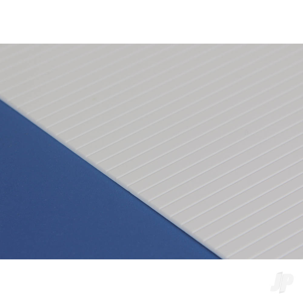Evergreen V-Groove Siding Sheet, 300 x 600 x 1.0mm, 2.0mm Spacing (12 x 24 x .040in, .080in Spacing) (1 per pack)