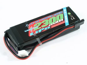 VOLTZ 2300mah 2S 7.4V RX LiPo STRAIGHT BATTERY PACK