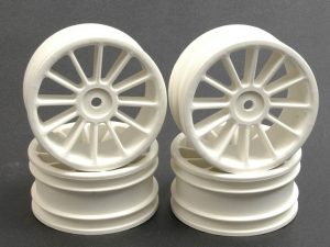 Schumacher Wheel; 12 spoke 25mm - White (Pk4)