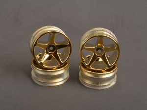 Schumacher Wheel; 5 sp 25mm +5mm - Gold (pr) (Pk4)