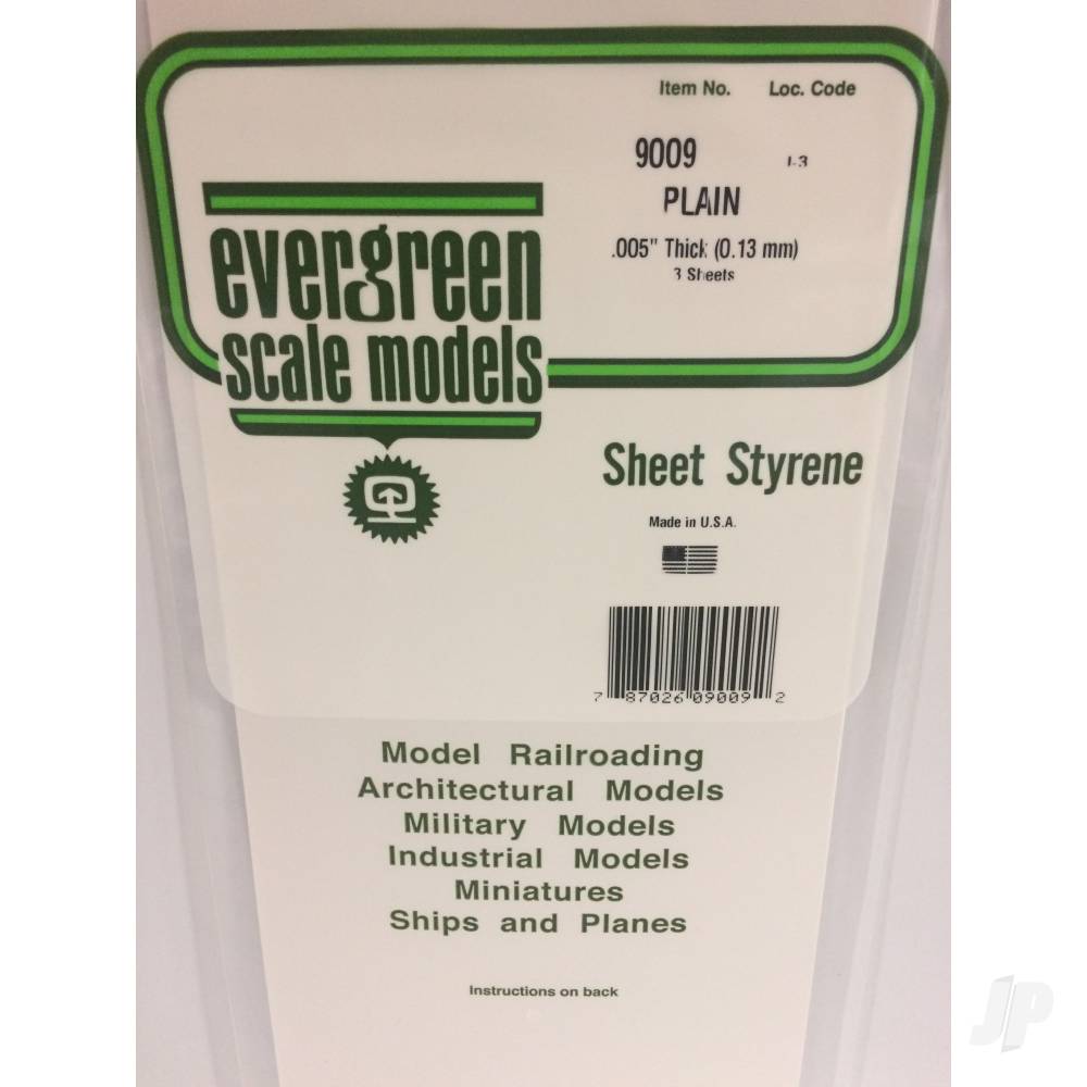 Evergreen White Sheet, 150 x 300 x 0.1mm (6 x 12 x .005in) (3 per pack) - Image 2