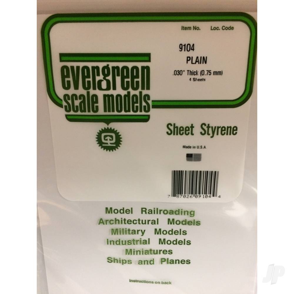 Evergreen White Sheet, 200 x 530 x 0.8mm (8 x 21 x .030in) (4 per pack) - Image 2