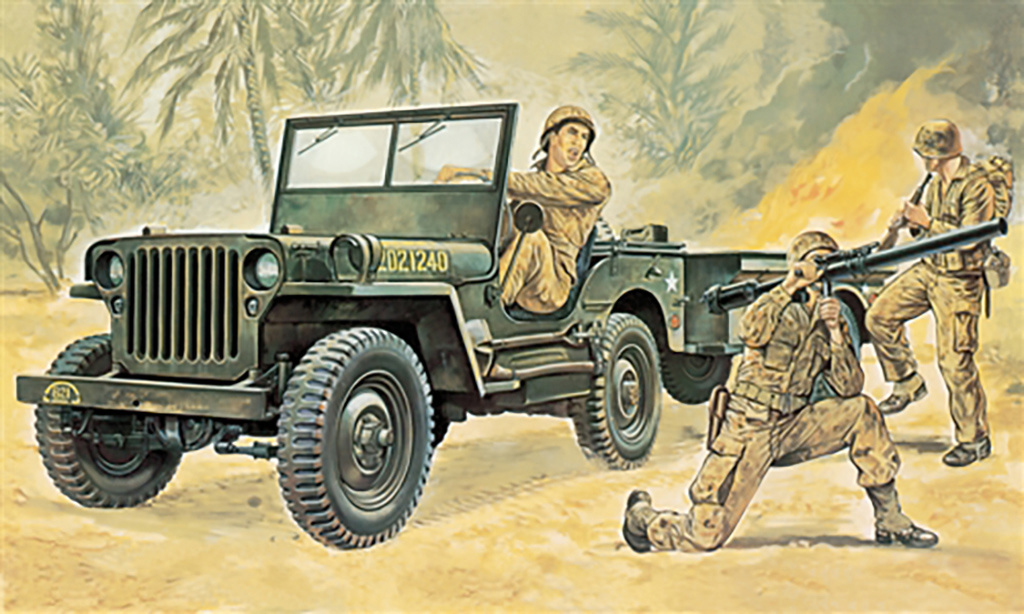 Italeri Willys MB Jeep with Trailer