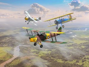 ICM WWII Training Biplanes with Bücker Bü 131D, DH.82A Tiger Moth & Stearman PT-17 (Set of 3)