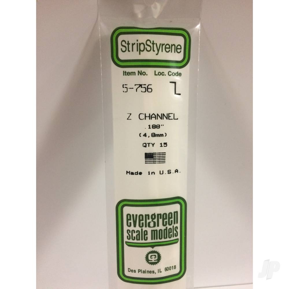 Evergreen Z-Channel, 350 x 4.7mm (14 x .188in) (15 per pack) - Image 2