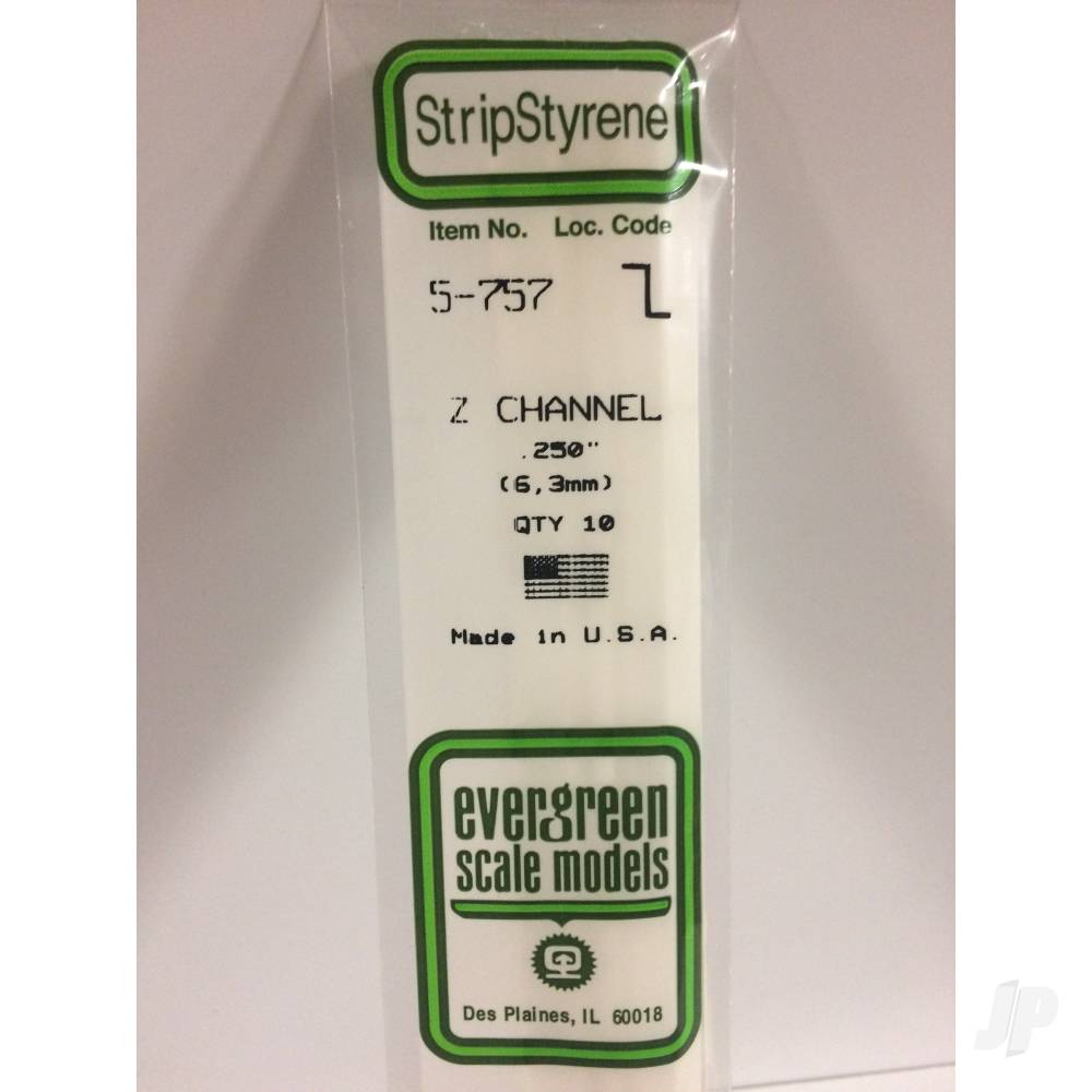 Evergreen Z-Channel, 350 x 6.3mm (14 x .250in) (10 per pack) - Image 2