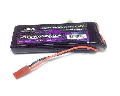 ARROWMAX LIPO RX GP 1400 (7.4V) LIPO battery 77x25x15mm