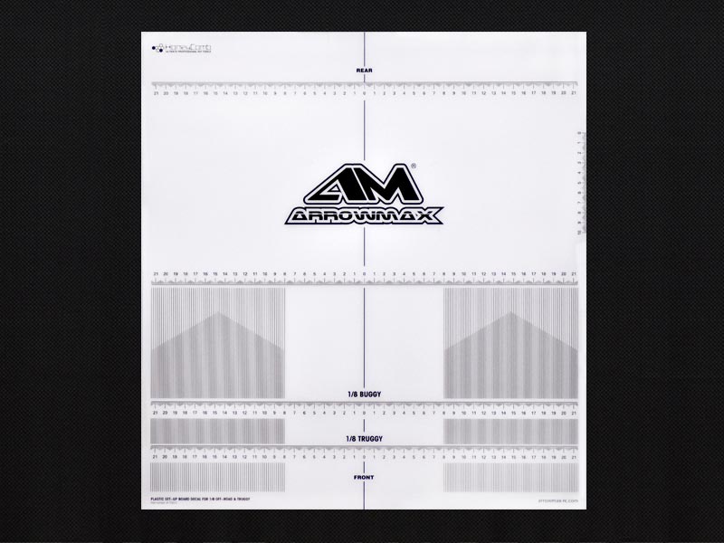 ARROWMAX PLASTIC SETUP BOARD DECAL FOR 1:8 OFFROAD & TRUGGY